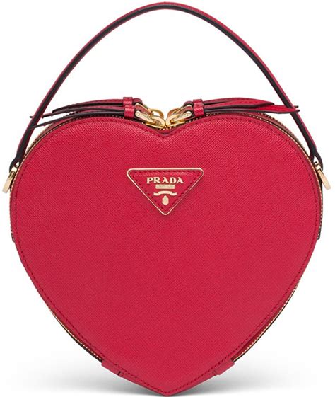 prada odette heart bag red|Prada Odette heart.